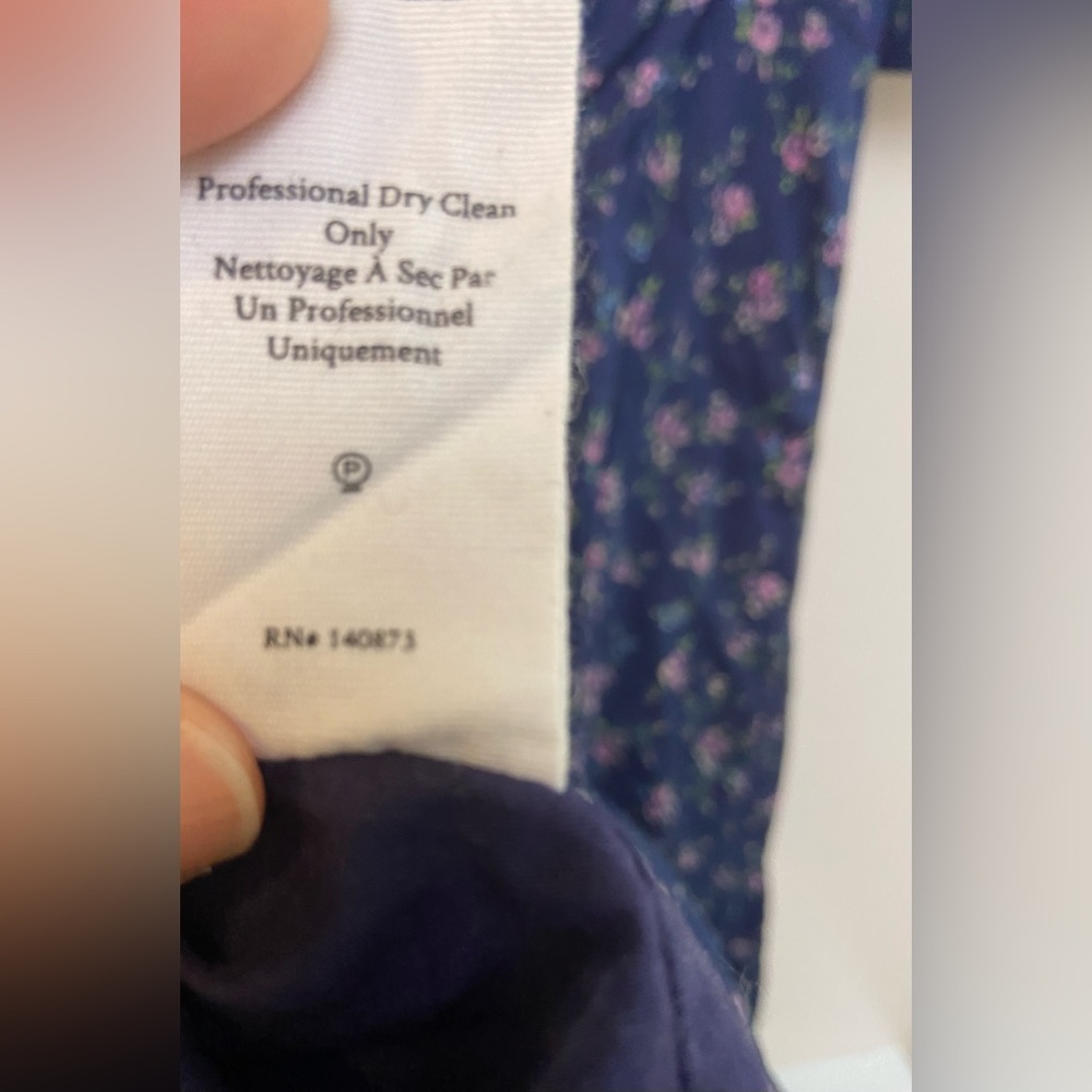 LoveShackFancy Eventide Blue Lena Floral 🌸 Cotton Mini Dress women’s Size L - Picture 15 of 16